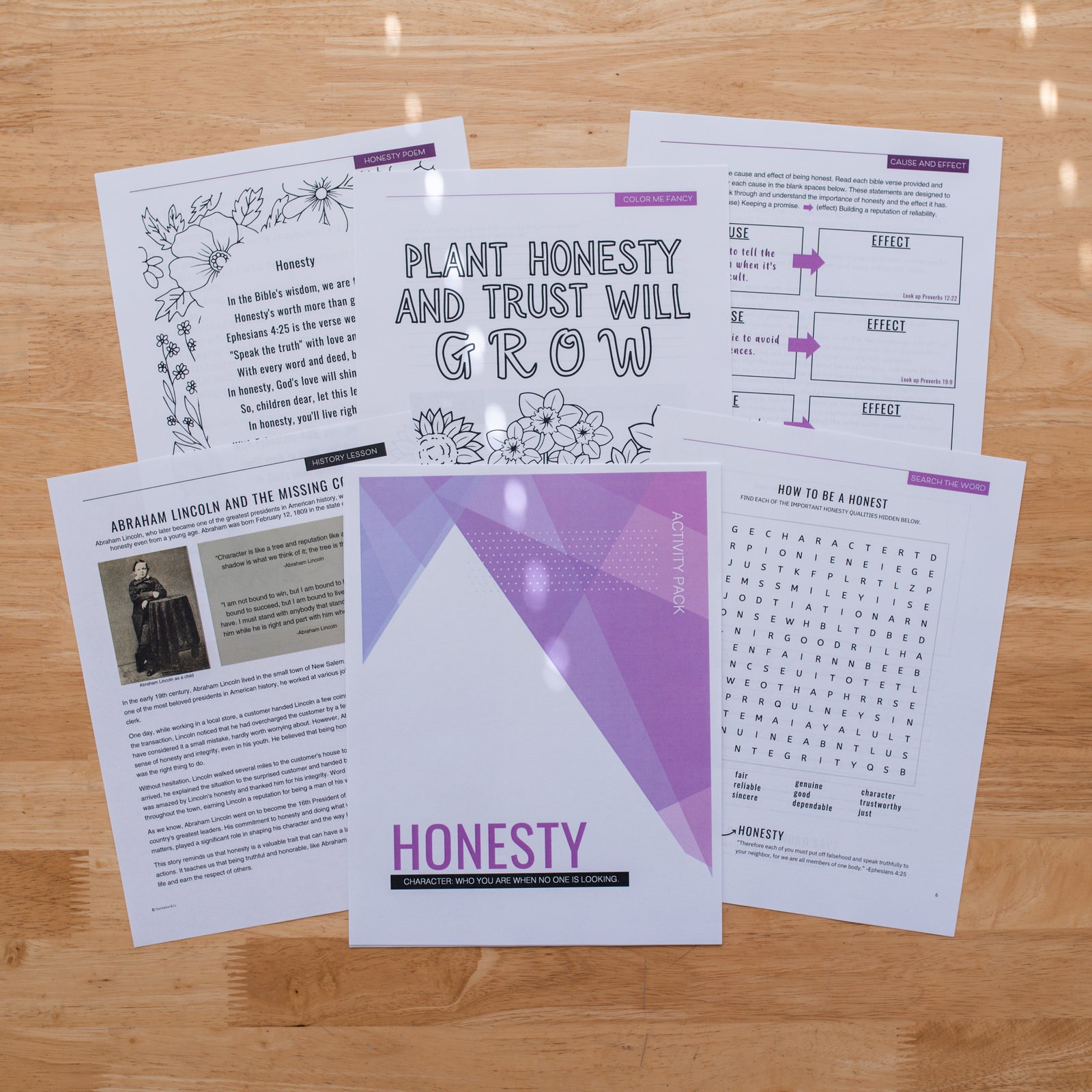 Youth Character Activity Pack - Honesty (DOWNLOAD)