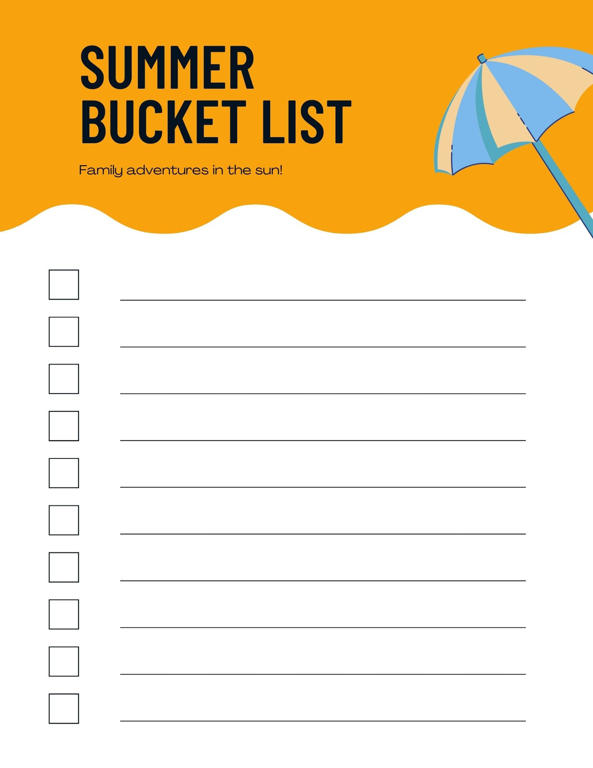 Summer Bucket List (Download)