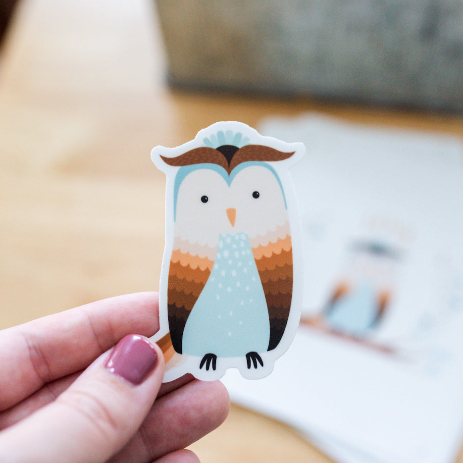 &quot;Love&quot; Owl Sticker