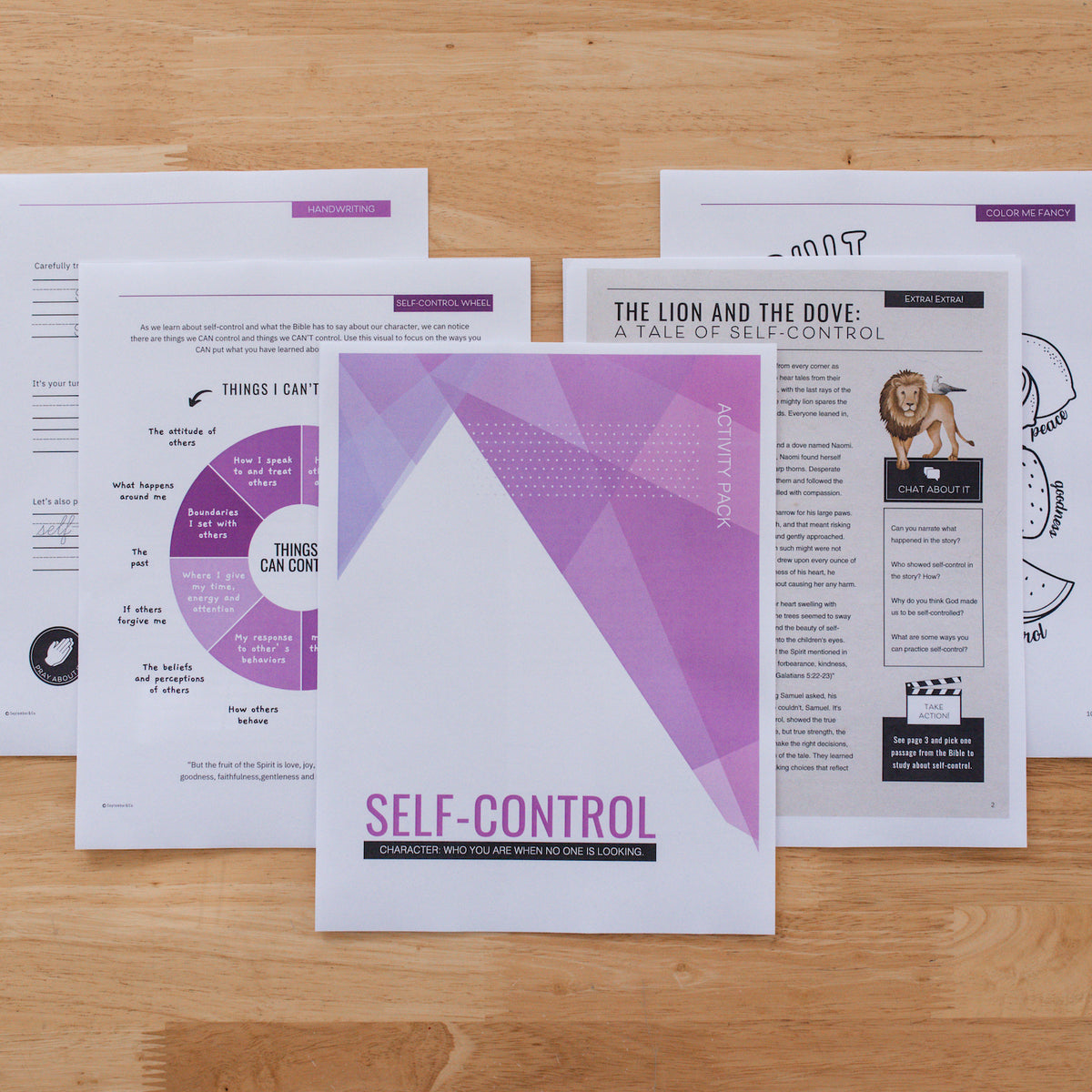 Youth Character Activity Pack - Self Control