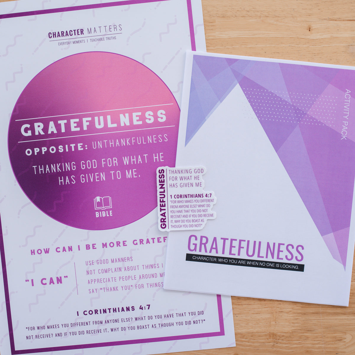 “Gratefulness” Character Sticker