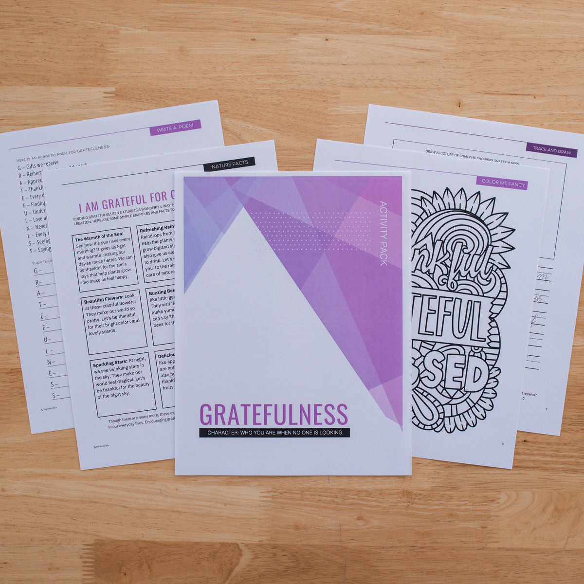 Youth Character Activity Pack - Gratefulness (DOWNLOAD)