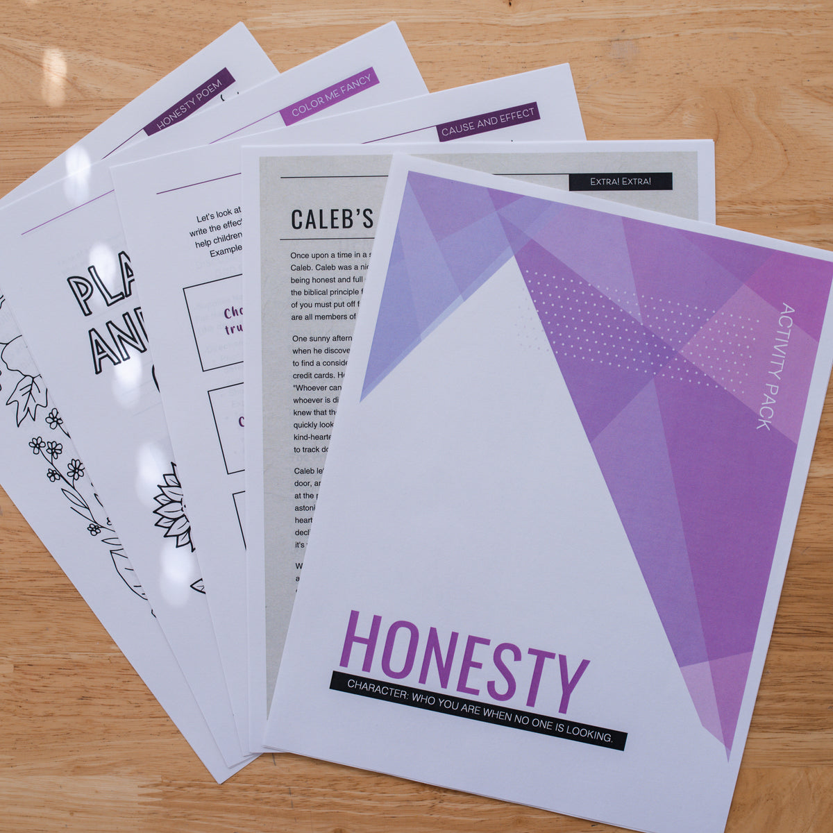 Youth Character Activity Pack - HONESTY