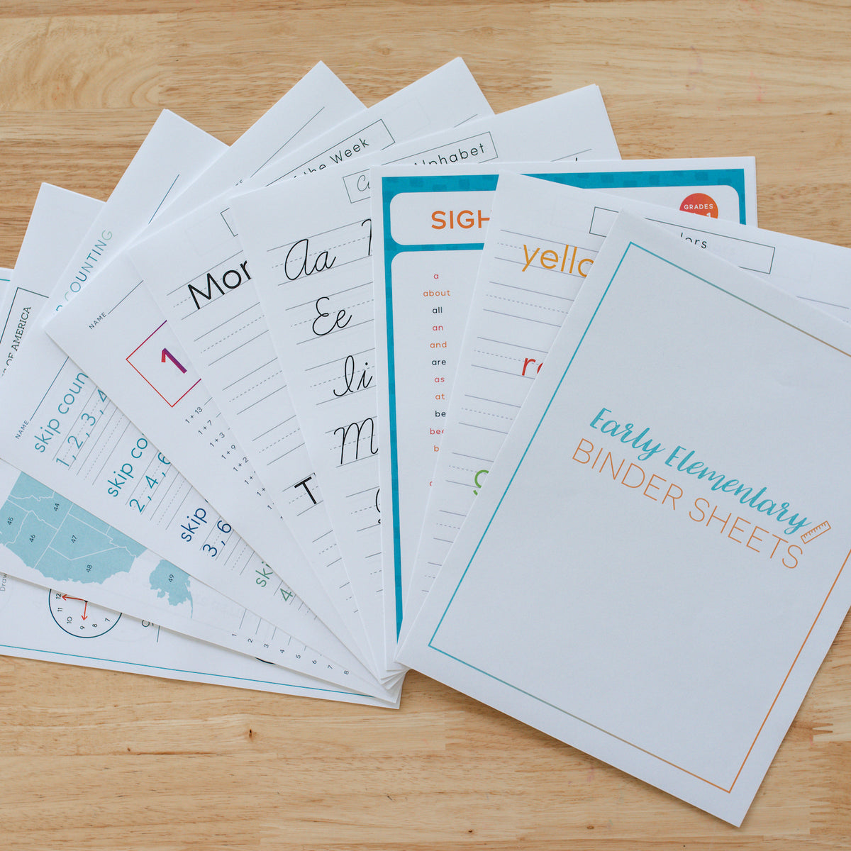 Elementary Binder Bundle Sheets (PRINTED)