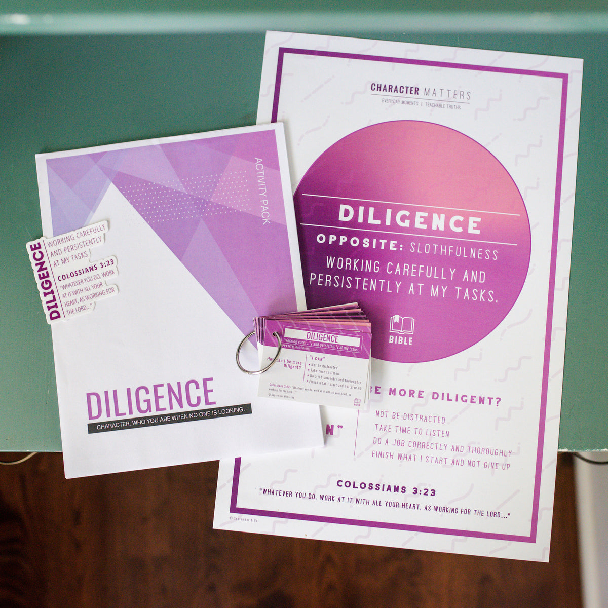 Youth Character Activity Pack - Diligence