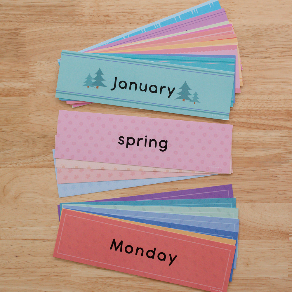 Months, Seasons, Days of Week Flash Cards (DOWNLOAD)